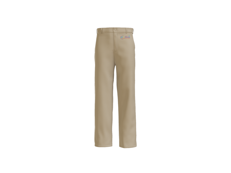 Industrial pants with custom embroidery