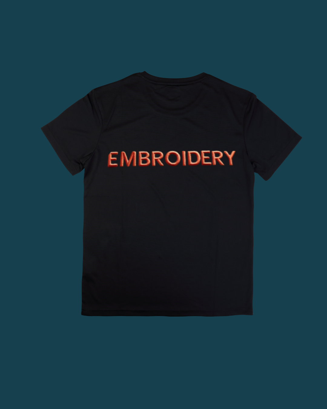 Short sleeve T-Shirt with custom embroidery, large text