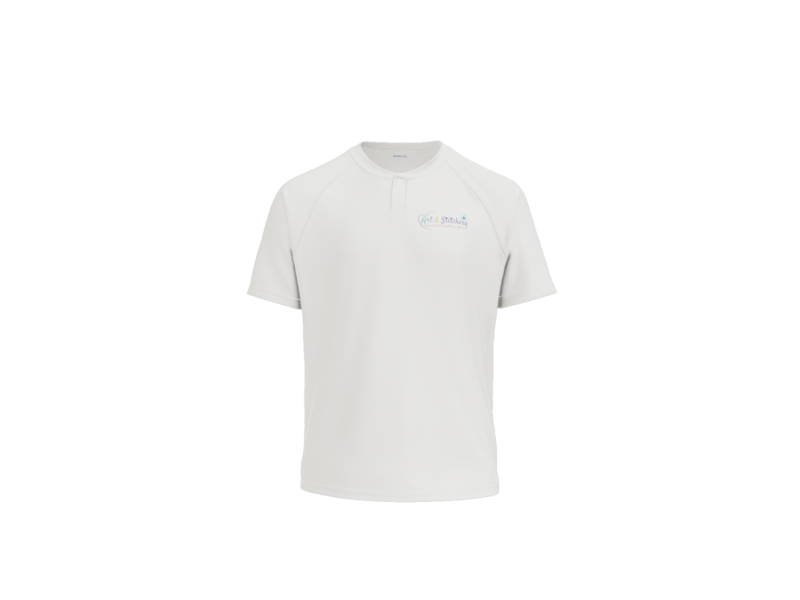 White polo shirt with a brand logo on a transparent background